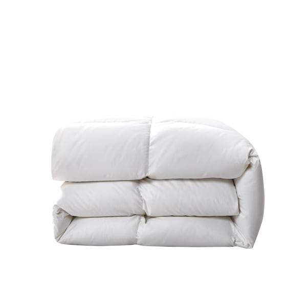 All Season White Down 100% Cotton Comforter, White, Full/Queen